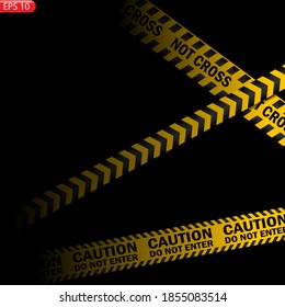 Black and color caution lines isolated. Realistic warning tapes. Danger signs. Vector background.