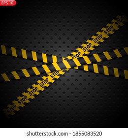 Black and color caution lines isolated. Realistic warning tapes. Danger signs. Vector background.