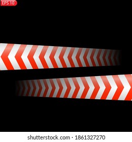 Black and color caution lines isolated. Realistic warning tapes. Danger signs. Vector background.