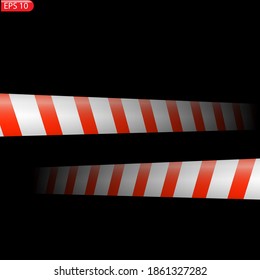 Black and color caution lines isolated. Realistic warning tapes. Danger signs. Vector background.