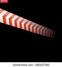 Líneas de precaución de color y negro aisladas. Cintas de advertencia realistas. Señales de peligro. Fondo vectorial.