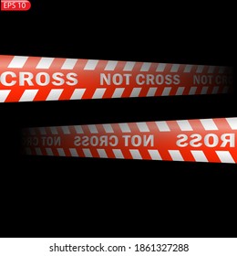 Black and color caution lines isolated. Realistic warning tapes. Danger signs. Vector background.