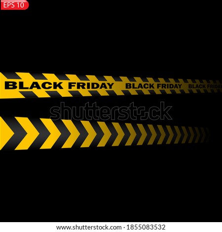 Black and color caution lines isolated. Realistic warning tapes. Danger signs. Vector background.