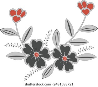 black color ceramic flower design and floral 