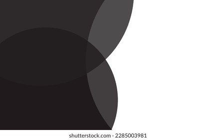 Black color circles background with overlap layer. For wallpaper, cover, banner, poster, placard and presentation. Black abstract background for business card and flyer template, vector illustration