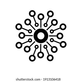 black color computer technology symbol vector illustration logo design