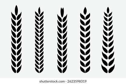 Black color decorative leaf and branch brush for logo design
