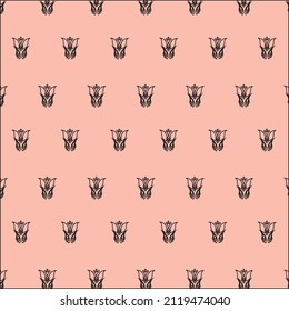 black color decorative patterns on orange background, vector
