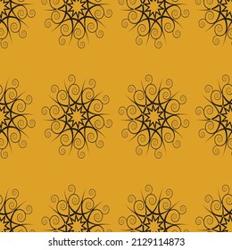 black color decorative patterns on brown background, vector