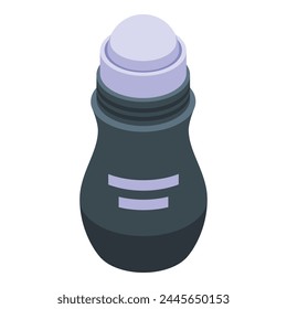 Black color deodorant icon isometric vector. Vial smell. Care cosmetic product