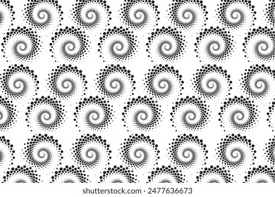 Black color doted golden spiral pattern design