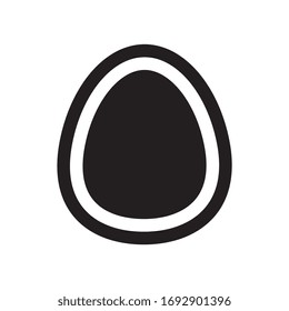 Black color egg icon design, flat style illustration