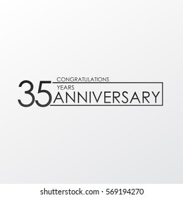 black color elegant and simple 35 years anniversary. lines vector design for family, shop, business, company, or various event