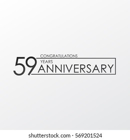 black color elegant and simple 59 years anniversary. lines vector design for family, shop, business, company, or various event