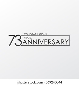 black color elegant and simple 73 years anniversary. lines vector design for family, shop, business, company, or various event