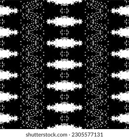 Black Color Ethnic Dyed Vector. Abstract Ink Art Batik. Native Ink Doodle Batik. Ethnic Aztec Ink Pattern. Black Colour Dark Scribble Pattern. Simple Indian Pattern. Abstract Art Tribal Repeat