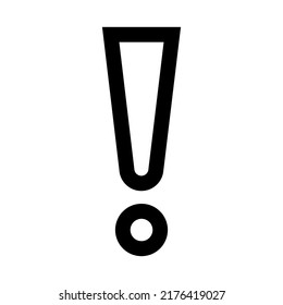 black color exclamation mark on white background