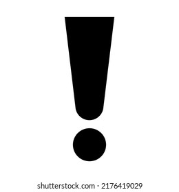 black color exclamation mark on white background