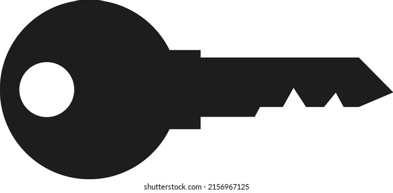 Black Color Filled Style Flat Key Concept Icon Illustration 