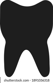 Black Color Flat Dental Tooth Concept Illustrated Icon