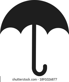 Black Color Flat Umbrella Concept Illustrated Icon 