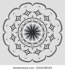 Black  color flower mandala vector design 