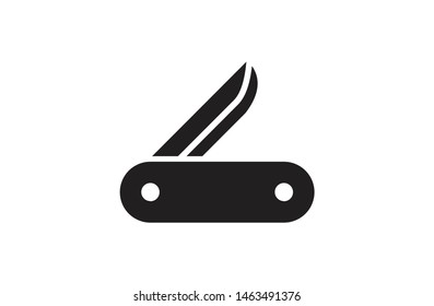 Black color folding knife solid icons. Adventure icons, Symbol, logo illustration. Pixel perfect. modern design, vector