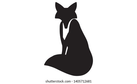 A black color fox siting 