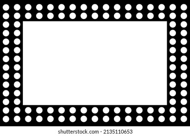 Black color frame of white dots with blank copy space