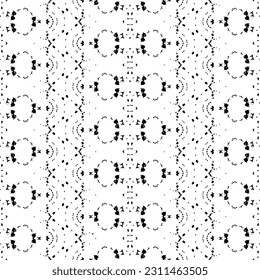 Black Color Geometric Pattern. Black Colour Dark Doodle Texture. Ethnic Ink Ink Print. Doodle Aztec Art Pattern. Simple Native Ikat Batik. Ethnic Art Scribble Vector. Seamless Dark Tribal Design