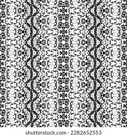 Black Color Geometric Pattern. Ethnic Dark Scribble Batik. Doodle Line Art Print. Simple Tribal Dyed Vector. Ethnic Aztec Dark Pattern. Black Colour Ink Doodle Pattern. Abstract Art Native Repeat