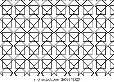 cor preta geométrica quadrada triângulo padrão arte perfeito para fundo, papel de parede geométrica diamante grade linhas sem costura no branco