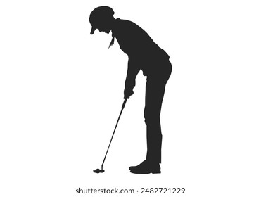 black color golf player silhouette