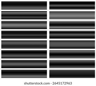 black color gradients. Dark patterns, templates for your design. Set of vector backgrounds..