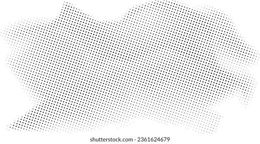 black color halftone dot pattern on white background, abstract halftone dot with wave effect