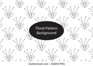 black color hand drawn flower pattern background decoration