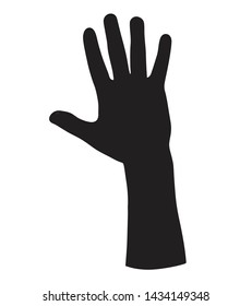 black color hand up icon. vector design.