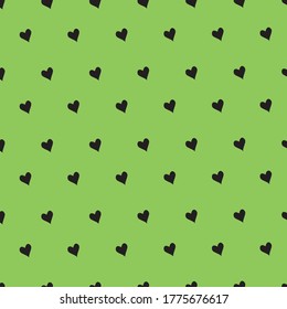 black color heart patterns on green background vector