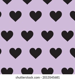 patrones de corazón de color negro sobre fondo púrpura, vector