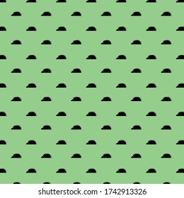 black color hedgehog pattern on green backdrop vector
