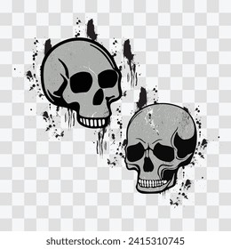 black color human skull vector illustration, human skull icon