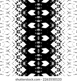 Black Color Indian Pattern. Seamless Aztec Dark Pattern. Simple Native Boho Vector. Tribal Art Scribble Batik. Ethnic Wavy Ink Print. Black Colour Dark Doodle Texture. Abstract Art Ethnic Vector