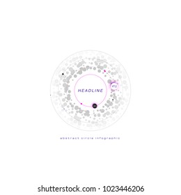 Black color infographic isolated on white background. Abstract template with circles, dots, headline for web design, brochure, flyer, annual report, banner. Minimal concept, vector illustration.