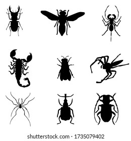 black color insect patterns on a white background vector