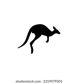 black color kangaroo vector silhouette model 