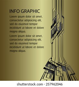 black color Light Abstract Technology background for computer graphic website internet and business. Bronze background. 