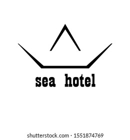 black color line art boat logo