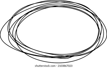 Black Color Line Handdrawing Circle Shape Stock Vector (Royalty Free ...