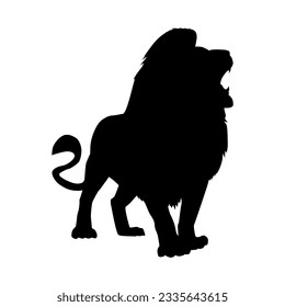 Black color lion logo vector silhouette model