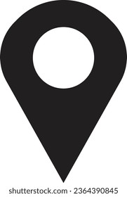 Vector de iconos de localización de color negro e ilustración